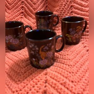 Japan small coffee or tea cups,all 4 different designs,Japan on bottom,pre-loved